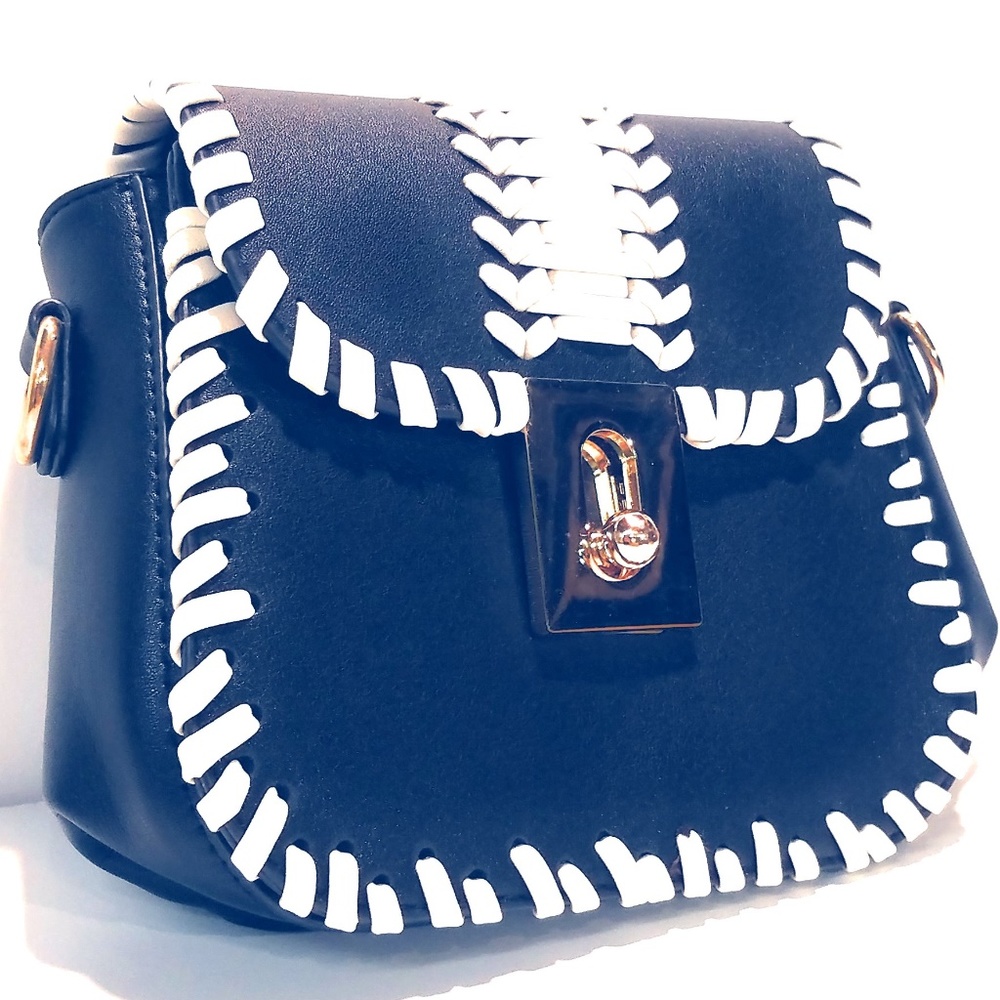 Black and White or White and Black Handbag - Vegan